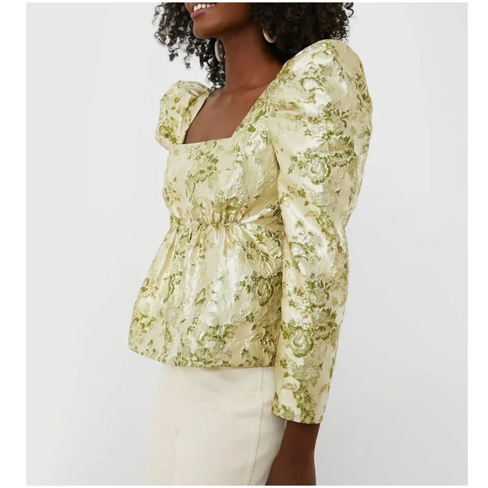 Tuckernuck Gold Floral Blouse - Picture 3 of 13